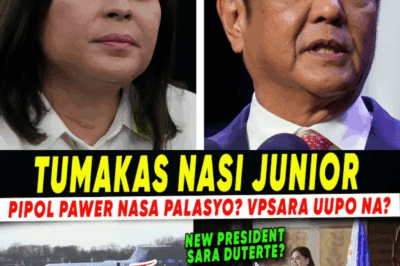 BREAKING DRAMA! TUMAKAS NA SI JUNIOR?! 😱 Habang ang Palasyo ay tila nagkakaguluhan, mga insider whispers nagsasabing may secret flight na lumipad patungo sa labas ng bansa! VP Sara, nakaupo na ba bilang NEW PRESIDENT?